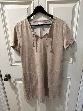Calvin Klein Light Beige Crewneck Tunic long T-Shirt size L